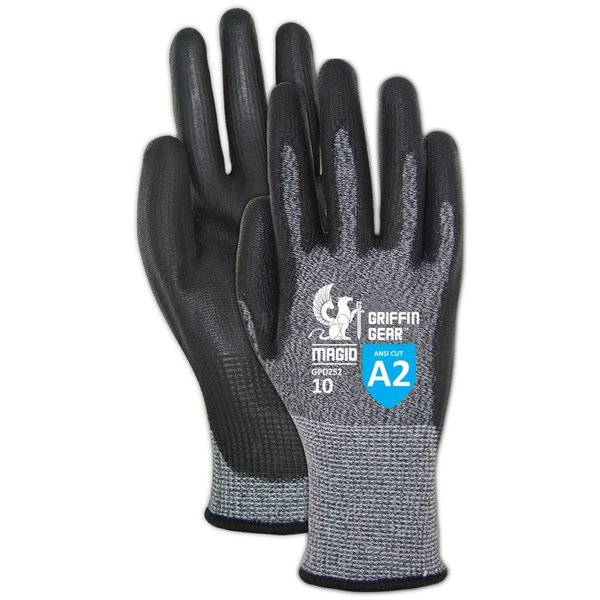 Magid DROC Hyperon Blended Polyurethane Palm Coated Work Gloves  Cut Level A2 GPD252-5